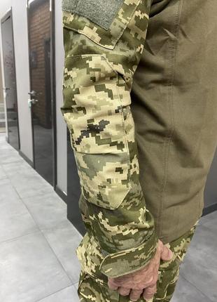 Армейская кофта убакс, украинский пиксель, размер 3xl, со вставками под локти, wolftrap, тактическая рубашка8 фото