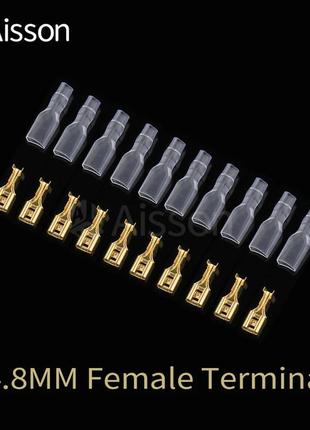 Клеммы 4,8мм 10шт разъем для провода клемма 4.8 мм 10 шт
