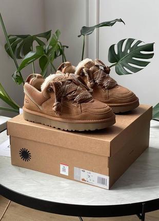 Ugg australia usa lowmel sneaker chestnut уггі кросівки замшеві руді угг