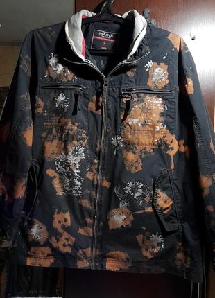 Ого-го какой размерчик. лёгкая ветровка с капюшоном, куртка китель батал в стиле тай-дай