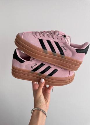 Кросівки adidas gazelle bold platform pink black