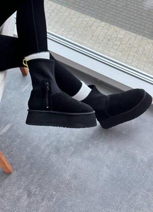 Ugg australia usa dipper boot platform black уггі тасман платформа чорні замшеві