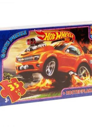 Пазлы "hot wheels", 35 элементов + плакат