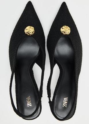 Відкриті текстильні туфлі  zara