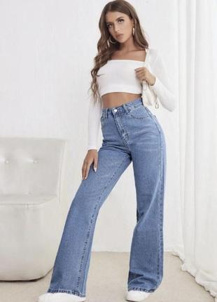 Тредові прямі джинси shein wide