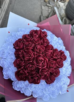 🌸атласные розы🌸🎀101 шт-3700🎀 2