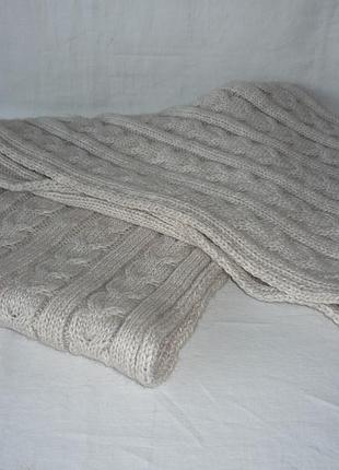 Зимний объемный снуд шарф хомут восьмерка машинной вязки в "косы"