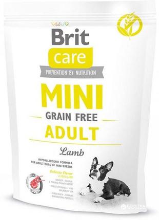 Сухий корм для дорослих собак мініатюрних порід brit care mini grain free adult 0.4 кг