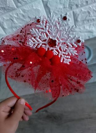 Сніжинка снежинка обруч червона