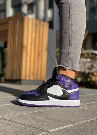 Женские кроссовки nike air jordan 1 violet