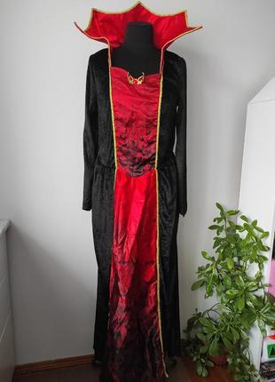 Карнавальный, костюм на хеллоуин вампирша, королева тьмы, дьяволица