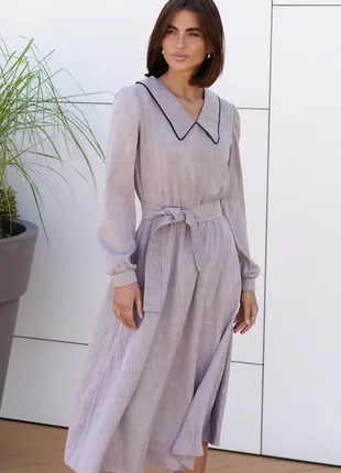 Медное платье оверсайз с поясом платье с пышной юбкой