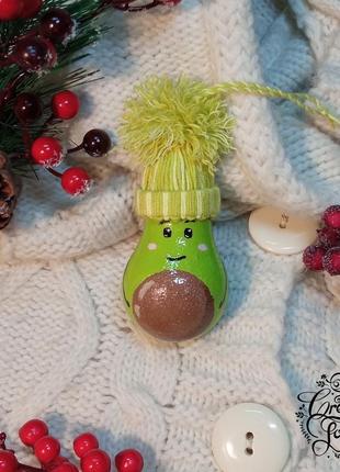 Авокадо из лампочки елочная игрушка