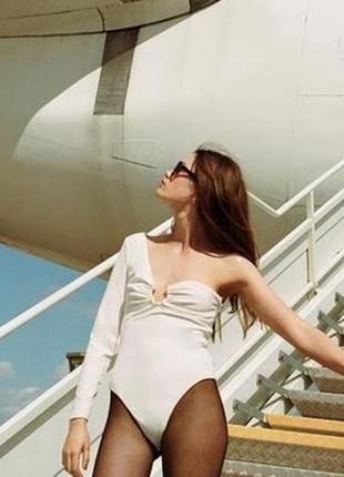 🖤боді асиметричне на один рукав жіноче zara🖤