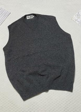 Теплый жилет / безрукавка из шерсти merino wool, известного бренда harley of scotland
