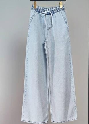 Жіночі широкі демісезонні джинсові штани3 фото