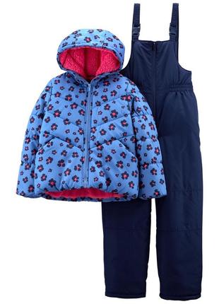 Carters зимний комбинезон для девочки полукомбинезон flowers
