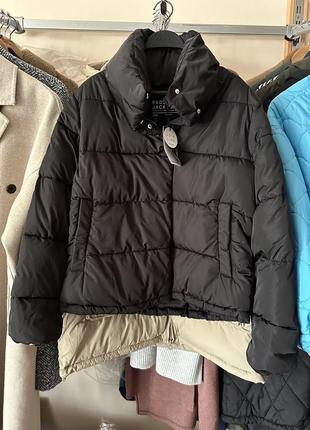 Куртка зимняя пуффер stradivarius cold weather черная