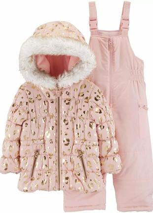 Carters зимний комбинезон для девочки полукомбинезон gold flowers