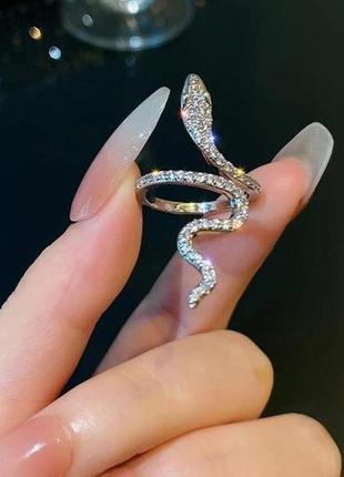 Регулируемое кольцо кольца нержавейка змея стразы  ювелирные изделия подарок