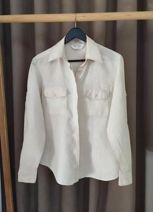Стильна лляна сорочка оверсайз max mara, оригінал 🔥🔥🔥
