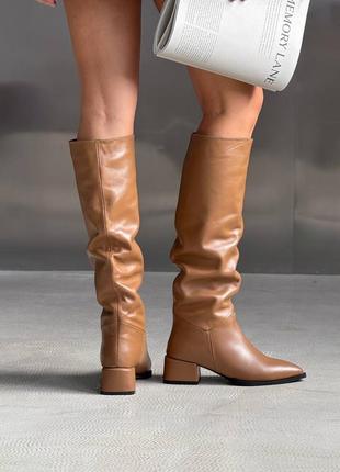 Жіночі чоботи із натуральної шкіри на підборах 🌰 11405