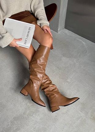 Жіночі чоботи із натуральної шкіри на підборах 🌰 11405