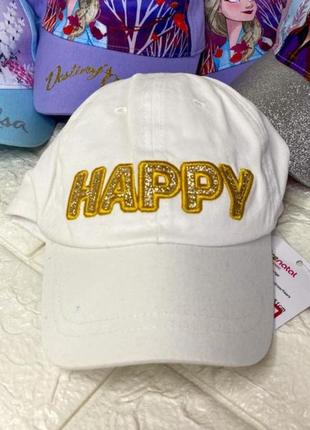 Белая кепка happy