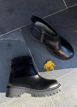 Зимние кожаные ботиночки