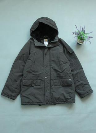 Carhartt куртка чоловіча л l коричнева утеплена осіння зимова з утепленням кархарт подовдена парка довга