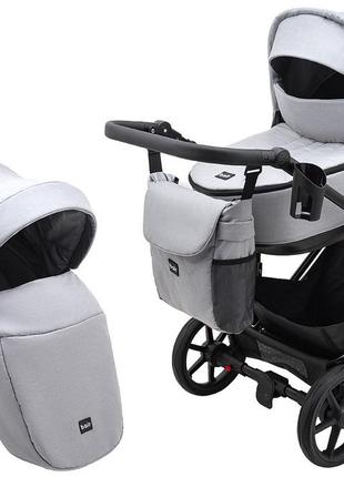 Коляска 2 в 1 bair ultra soft u-218 серый1 фото