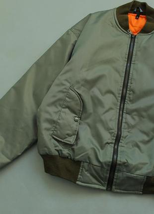 Бомбер куртка чоловічий зелений хакі м масивний оверсайз вільна посадка ма 1 ma 1 cwu...
