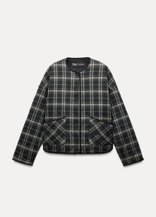 Куртка у клітинку з м’якою підкладкою zara