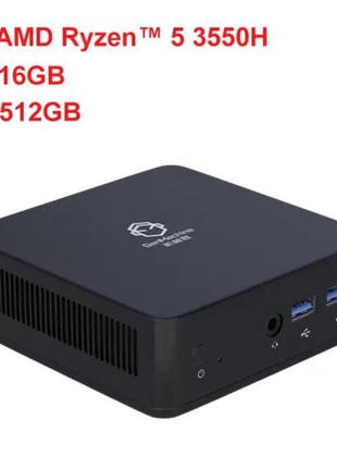 Міні пк genmachine ren3000 mini pc amd ryzen 5 3550h/amd vega 8/16gb ddr4/512gb m2 ssd/windows 10/11