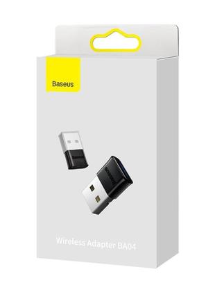 Baseus ba04 mini bluetooth 5.0 адаптер usb приймач комп'ютер передавач чорний box (zjba000001)