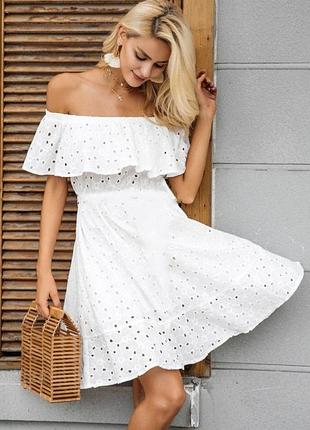 New look  хлопковое платье прошва кружево /9887/