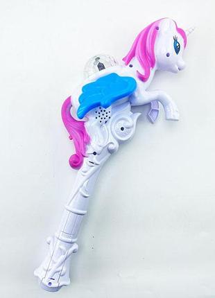 Волшебная палочка музыкальная пони бело-розовая