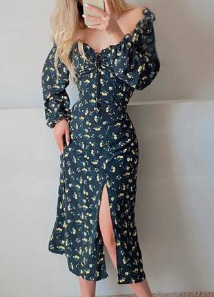 Распродажа платье topshop миди/макси в стиле milkmaid