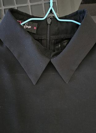 Блуза шифоновая черная классическая прозрачная2 фото