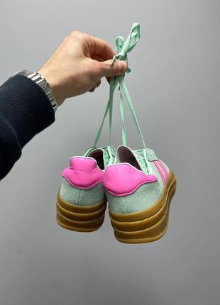 Кросівки adidas gazelle bold platform turquoise pink3 фото