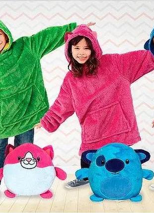 Рожевий дитяча іграшка-толстовка плед трансформер з капюшоном та рукавами 3 в 1 huggle pets hoodie