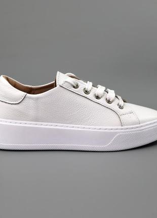 Кеды женские кожаные, белые, весна-осень, материал еко-кожа - замша, размер 36 fw_002078