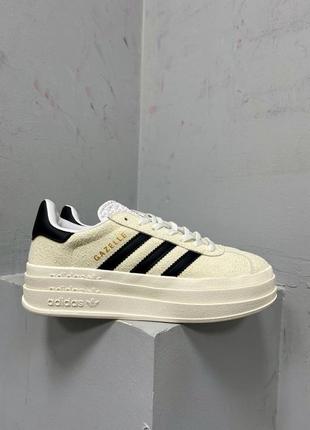 Кросівки adidas gazelle bold platform cream black