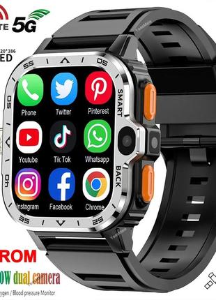 Розумний смарт-годинник pgd smart watch android gps sim 4 g 64 gb wi-fi amoled