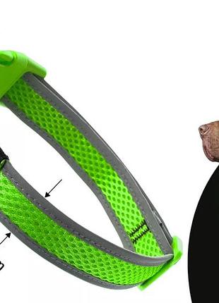 Світлодіодний нашийник для собак через usb розмір м, зелений нашийник для собак з підсвічуванням