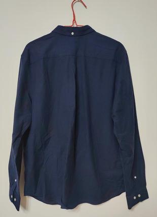 Рубашка рубашка мужская синяя плотная прямая regular fit повседневный хлопок debenhams (un) bias man, размер l.3 фото