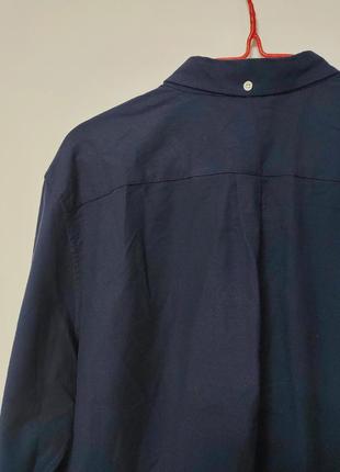 Рубашка рубашка мужская синяя плотная прямая regular fit повседневный хлопок debenhams (un) bias man, размер l.4 фото