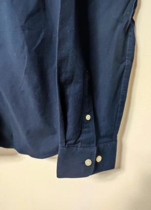 Рубашка рубашка мужская синяя плотная прямая regular fit повседневный хлопок debenhams (un) bias man, размер l.5 фото