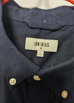 Рубашка рубашка мужская синяя плотная прямая regular fit повседневный хлопок debenhams (un) bias man, размер l.7 фото