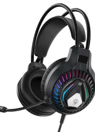 Проводные игровые наушники celebrat gm-3 gaming led с микрофоном (черные)